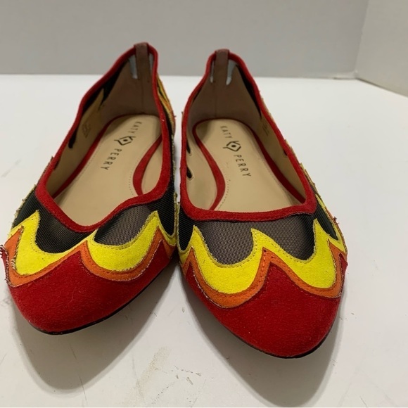 Katy Perry The Fuego Black And Red Flame Ballet Flats - Picture 1 of 10
